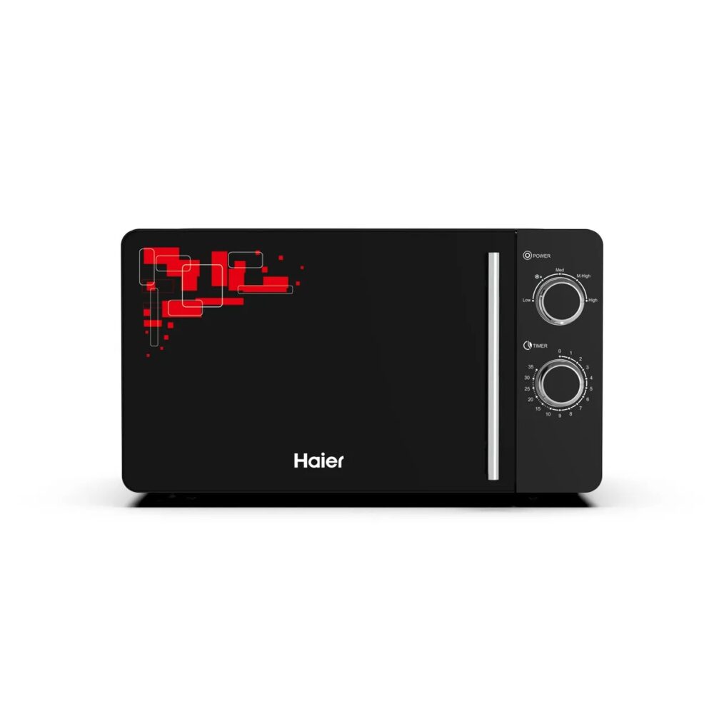 Haier HMW-20MHES Manual High End Solo Microwave Oven Black 20 Liter